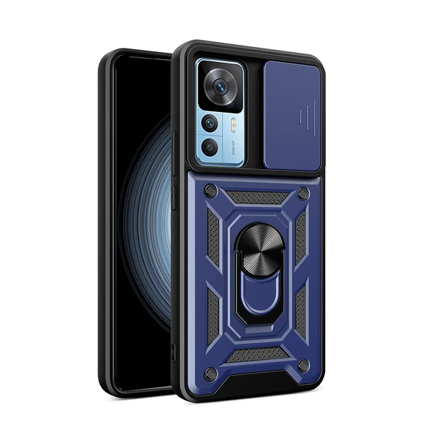 Xiaomi Mi 12T Pro Kılıf Magnetik Standlı Kamera Korumalı Zore Sürgülü Vega Kapak ürün görseli 1
