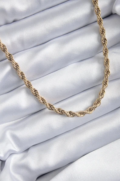 Mey İthalat® 316L Çelik Gold Renk 60 cm Burgu Model Kadın Kolye ürün görseli 1