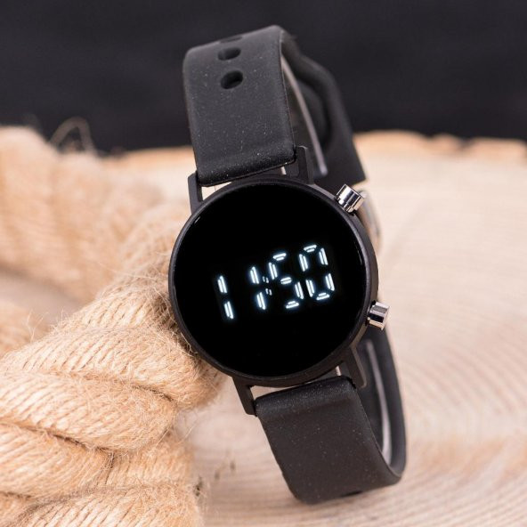 SaaTTino Unisex Siyah Renk Yuvarlak Dijital Led Ekran Silikon Kordonlu Kol Saat ST-304004 ürün görseli 1