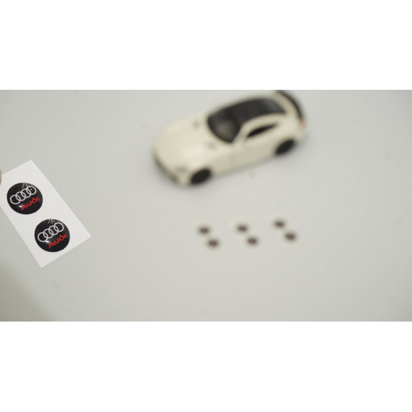 Audi Logo Jant Torpido Direksiyon 9mm Damla Sticker Logo Seti ürün görseli 1