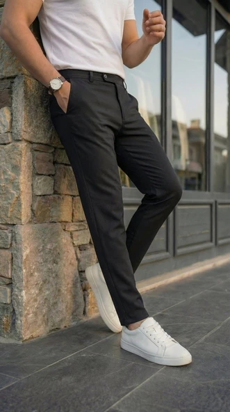 Erkek Slim Fit Dilli Kumaş Pantolon ürün görseli 1