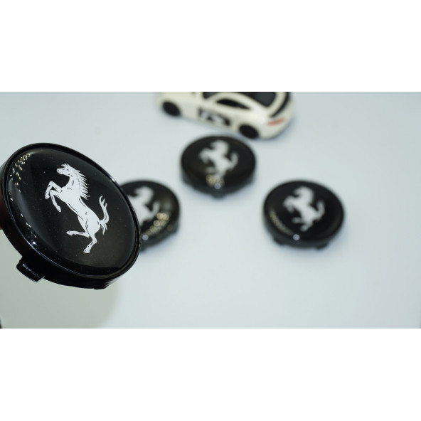 DK Tuning Ferrari Siyah Jant Göbeği Kapak Seti 60mm ürün görseli 1
