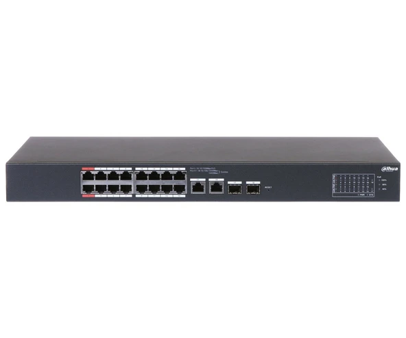 Dahua CS4218-16ET-240 16 Port Poe 2 Port Gigabit Uplink 2 Port SFP Combo Yönetilebilir 240W  Poe Switch ürün görseli 1
