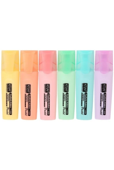 KRAF Fosforlu Pastel Kalem 6 'li Set ürün görseli 1