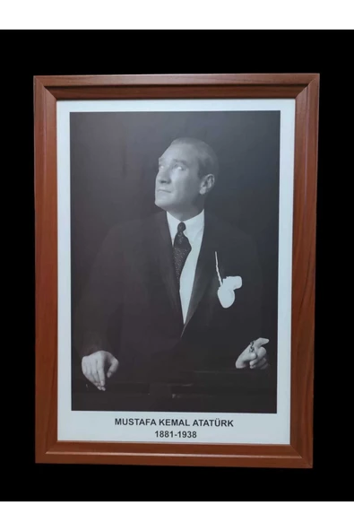 Panda Atatürk Portresi mdf Çerçeveli Portre Tablo Köşe 35x50cm ürün görseli 1