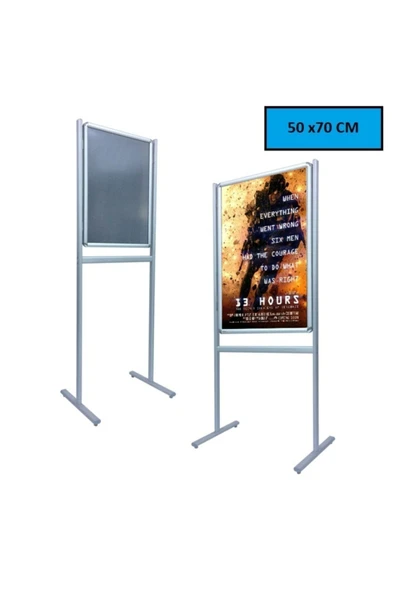 OfisDS B2 50x70cm Alüminyum Çift Taraflı Kaldırım Reklam Poster Pano ürün görseli 1