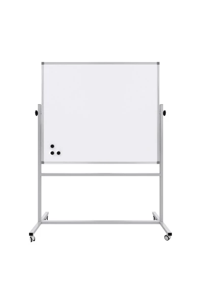 Panda 90X120 CM MIKNATIS YÜZEY  360 DÖNERLİ AYAKLI ÇİFT TARAFLI TEKERLEKLİ MOBİL YAZI TAHTASI-PAN570 ürün görseli 1