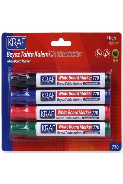 KRAF Beyaz Doldurulabilir Tahta Kalemi 4'lü Set 770 ürün görseli 1