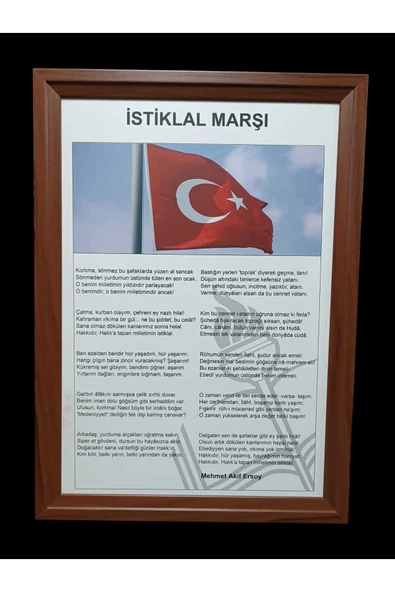 Panda İstiklal Marşı Portresi mdf Çerçeveli Portre Tablo Köşe 35x50cm ürün görseli 1
