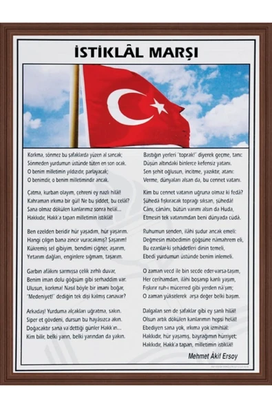 Panda Marka: Istiklal Marşı 50x70 Mdf Çerçeve Pan409 Kategori: Masaüstü Organizer ürün görseli 1