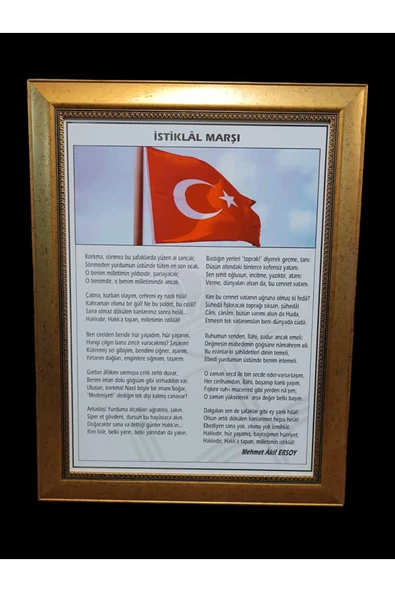 Panda İstiklal Marşı Portre Atatürk Tablo 60x80cm Sari Yalduzlı ürün görseli 1