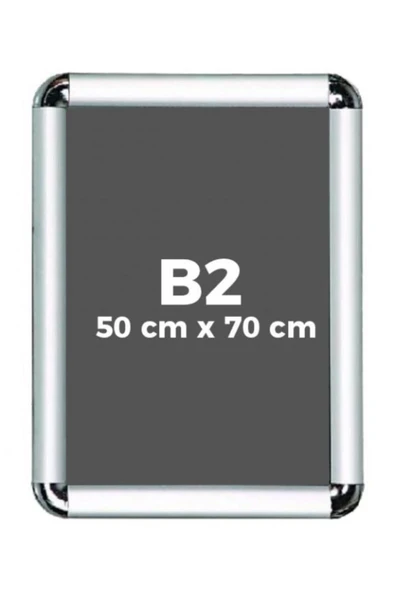 PROJENEON B2 50x70cm Alüminyum Çerçeve Rondo Köşe Aç Kapa Açılır Kapanır Klik Klak Çerçeve ürün görseli 1