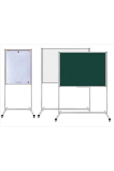 Panda 90x120 Cm Laminant Yüzey Sabit Ayaklı Tekerlekli Yazı Tahtası Beyaz ürün görseli 1