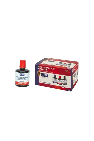 KRAF Beyaz Yazı Tahtası Mürekkebi Kırmızı 100 Ml X 6 Adet ürün görseli 1