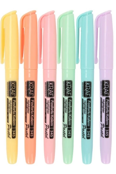 Kraft Kraf Fosforlu Kalem Pastel Kalem Tipi 6 Lı ürün görseli 1