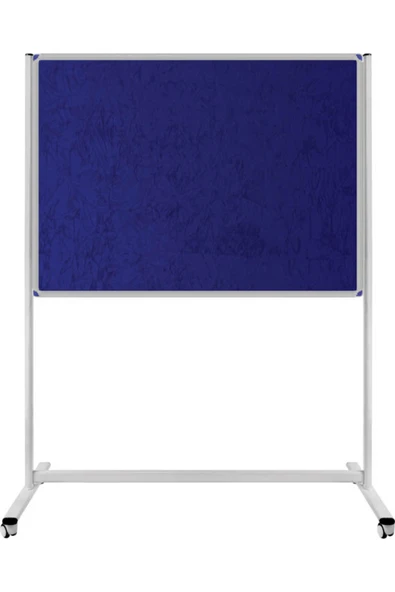 Panda 120X200 CM TEK TARAFLI SABİT-TEKERLEKLİ AYAKLI MAVİ KUMAŞLI PANO-PAN184 ürün görseli 1