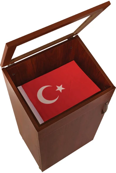 Panda 88X48X33 CM AHŞAP KAPAKLI BAYRAK DOLABI-PAN354 ürün görseli 1