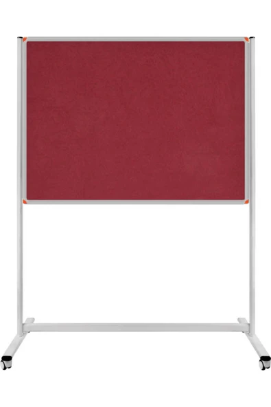 Panda 90X120 CM TEK TARAFLI SABİT - TEKERLEKLİ AYAKLI BORDO KUMAŞLI PANO-PAN181 ürün görseli 1