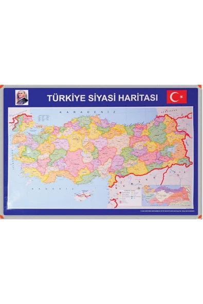 Panda Pan401 70 X 100 Metal Çerçeveli Türkiye Siyasi Haritası ürün görseli 1