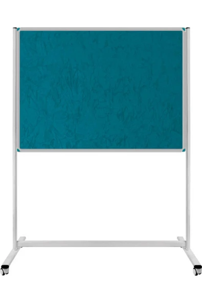 Panda 120X180 CM TEK TARAFLI SABİT - TEKERLEKLİ AYAKLI TURKUAZ KUMAŞLI PANO-PAN183 ürün görseli 1