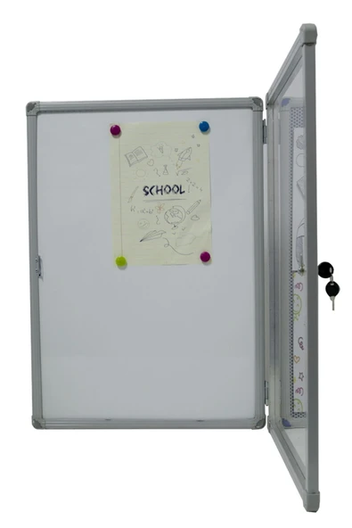 Panda 70x100 Cm Mıknatıslı Alüminyum Kilitli Kapaklı Ince Camekanlı Ilan Duyuru Sunum Pano ürün görseli 1