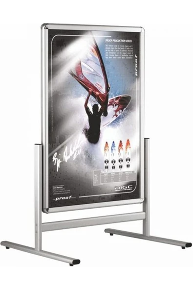 OfisDS B1 70X100 cm Çift Iki Taraflı Kısa Ayak Alüminyum Reklam Poster Kaldırım Pano ürün görseli 1