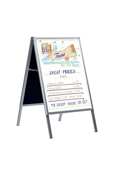 OfisDS B2 50x70cm Alüminyum Çift Taraflı Kaldırım Reklam Poster A Pano ürün görseli 1