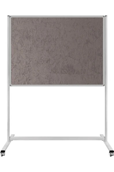Panda 120X200 CM TEK TARAFLI SABİT - TEKERLEKLİ AYAKLI GRİ KUMAŞLI PANO-PAN184 ürün görseli 1