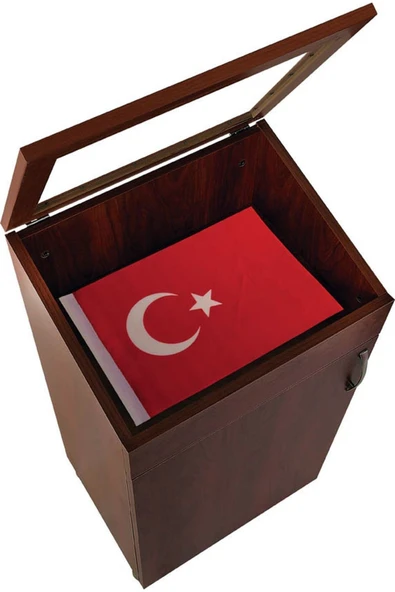 Panda 85x50x35 Suntalem Bayrak Dolabı Camlı Kapaklı Bayrak Dolap ürün görseli 1