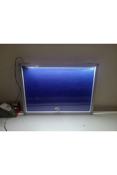 Panda İlan Duyuru Sunum Panosu 50x70cm Led Işıklı Alüminyum Kilitli kapaklı Camekanlı Pano ürün görseli 1