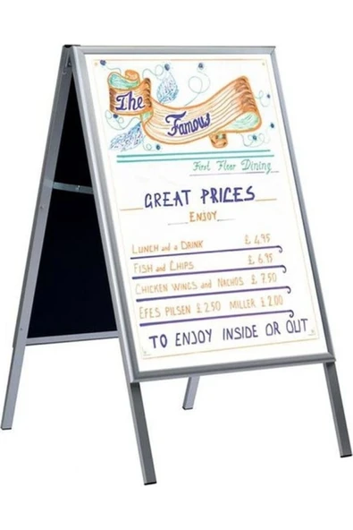 OfisDS B1 70X100 cm Alüminyum Çift Taraflı Kaldırım Reklam Poster A Pano ürün görseli 1