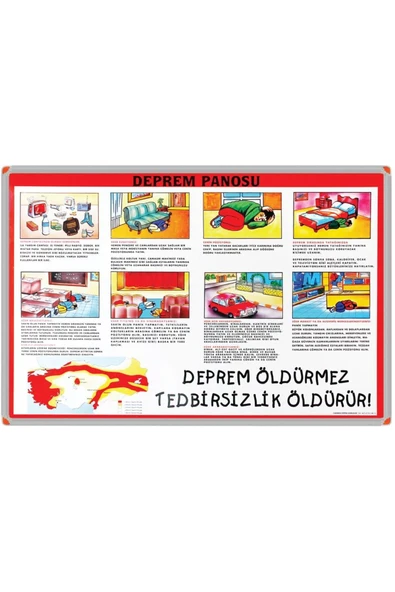 Panda 70X100 CM TÜRKİYE DEPREM PORTRE TABLO PANO (Alüminyum Çerçeve)-PAN504 ürün görseli 1