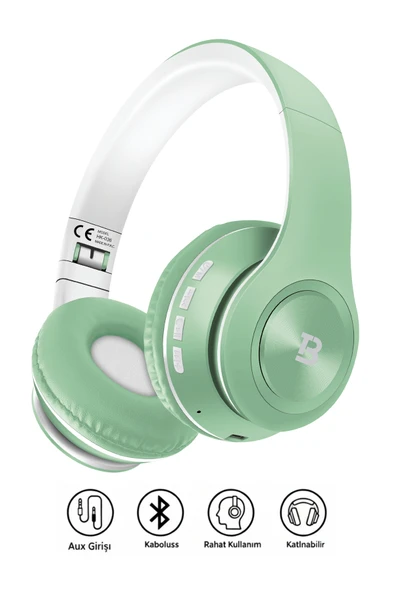 Tech&bello accessories Kablosuz Kulaküstü Bluetooth Kulaklık Stereo-Mikrofon-aux HK-036 ürün görseli 1