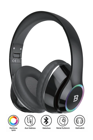 Tech&bello accessories Kablosuz Kulaküstü Bluetooth Kulaklık Stereo-Mikrofon-aux HK-035 ürün görseli 1