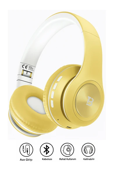 Tech&bello accessories Kablosuz Kulaküstü Bluetooth Kulaklık Stereo-Mikrofon-aux HK-036 ürün görseli 1