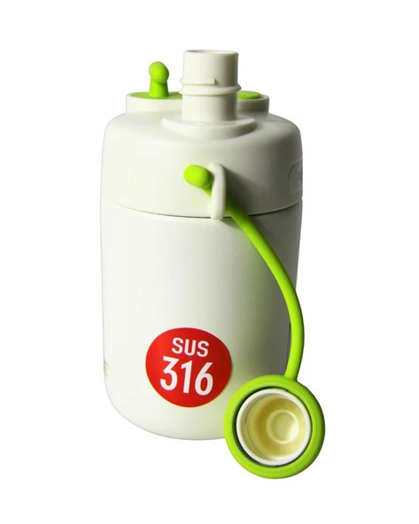 Dodge Çelik Termos Matara Çocuk 450Ml Beyaz - Resim 3
