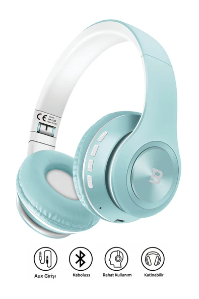 Tech&bello accessories Kablosuz Kulaküstü Bluetooth Kulaklık Stereo-Mikrofon-aux HK-036 ürün görseli 1