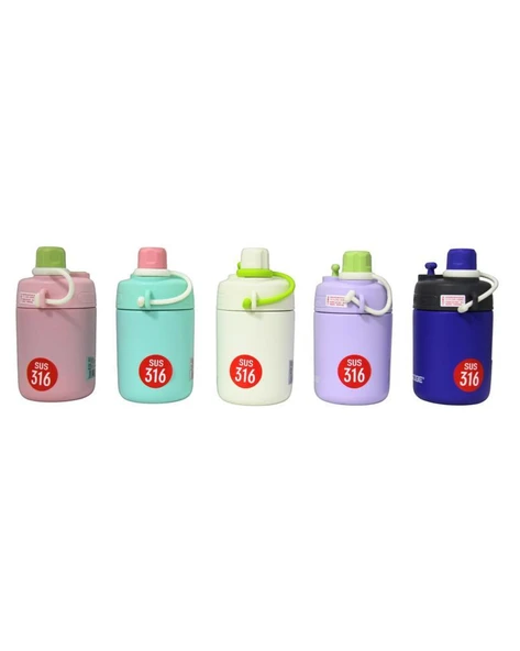 Dodge Çelik Termos Matara Çocuk 450Ml Beyaz - Resim 5