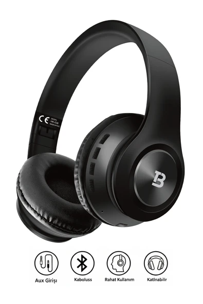 Tech&bello accessories Kablosuz Kulaküstü Bluetooth Kulaklık Stereo-Mikrofon-aux HK-036 ürün görseli 1