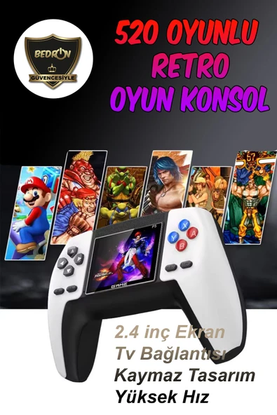 BedrON Oyun Konsolu Taşınabilir Video Mini Atari 520 Oyun ürün görseli 1