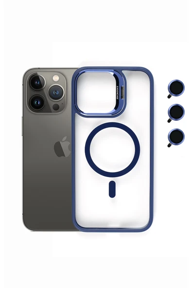 Tech&bello accessories iphone 13 Pro Max Kılıf Magsafe uyumlu Kamera Standlı +Lens koruyuculu Kapak ürün görseli 1