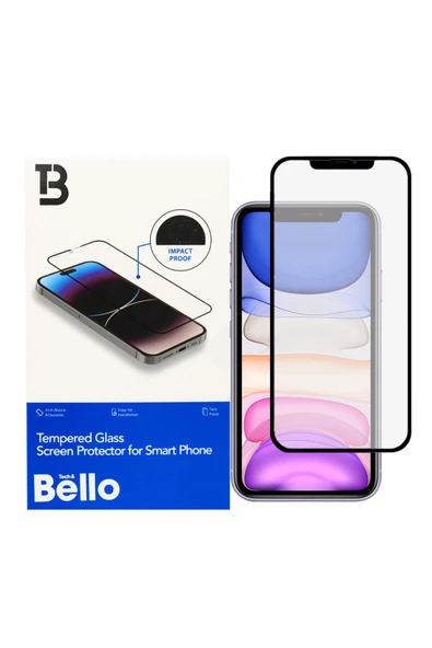 Tech&bello accessories İphone 11 Uyumlu Defender Ekran Koruyucu Temperli Tam Kaplama Kırılmaz Cam ürün görseli 1
