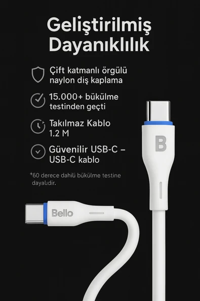 Tech&bello accessories Usb Lightning Hızlı Şarj Data Kablosu 1.2m Ba-01 - Resim 3