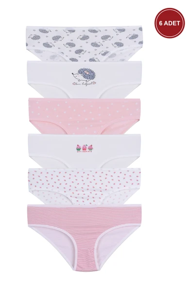 Kız Çocuk 6'lı Desenli Slip - Resim 8