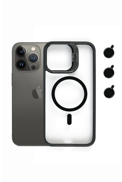 Tech&bello accessories iphone 14 Pro Max Kılıf Magsafe uyumlu Kamera Standlı +Lens koruyuculu Kapak ürün görseli 1