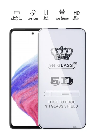 Tntech SAMSUNG A53 UYUMLU TAM KAPATAN EKRAN KORUYUCU TAMPERLİ KIRILMAZ CAM ürün görseli 1