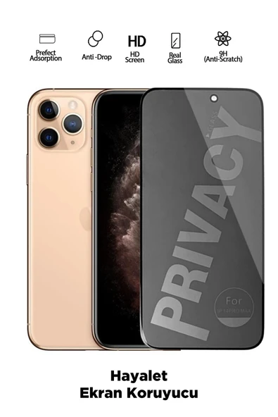 Tntech İPHONE 11 PRO UYUMLU TAM KAPATAN HAYALET EKRAN KORUYUCU PRİVACY TAMPERLİ KIRILMAZ CAM ürün görseli 1