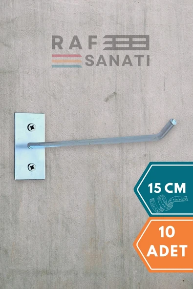 10 Adet Duvar Kancası 15 Cm Duvar ve Suntaya Monte Askı Vidalı Kanca Raf Kancası Raf Askısı Aksesuar Tel ürün görseli 1