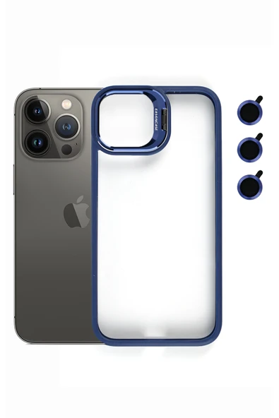 Tech&bello accessories iphone 13 Pro  Kılıf Kamera Standlı +Lens koruyuculu Kapak ürün görseli 1