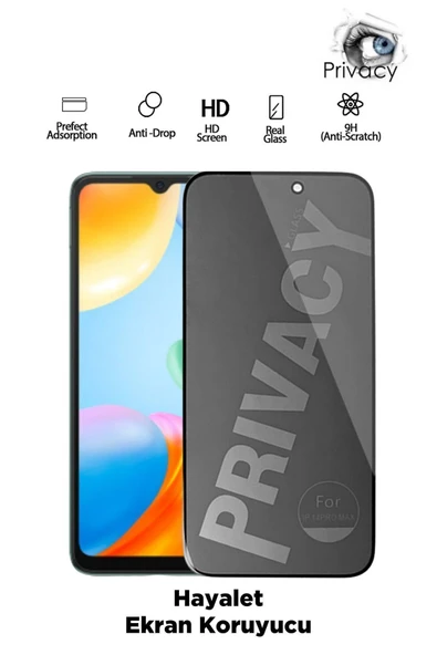 Tntech Xiaomi Redmi 12c Uyumlu Tam Kapatan Hayalet Ekran Koruyucu - Temperli Kırılmaz Cam ürün görseli 1